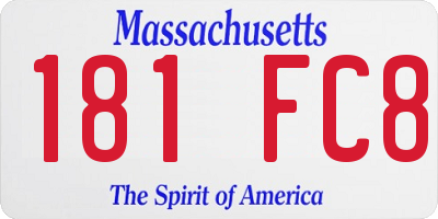 MA license plate 181FC8
