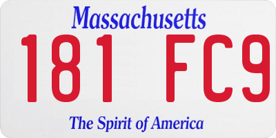 MA license plate 181FC9