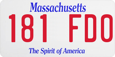 MA license plate 181FD0