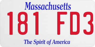 MA license plate 181FD3