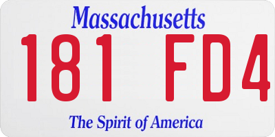MA license plate 181FD4