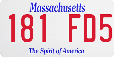 MA license plate 181FD5