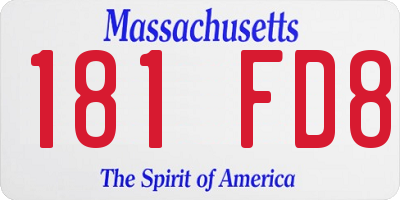 MA license plate 181FD8