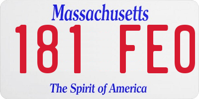 MA license plate 181FE0