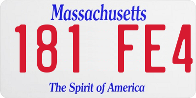 MA license plate 181FE4