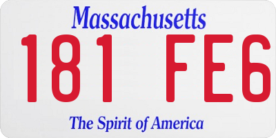 MA license plate 181FE6