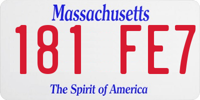 MA license plate 181FE7