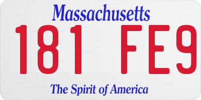 MA license plate 181FE9