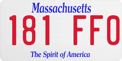 MA license plate 181FF0
