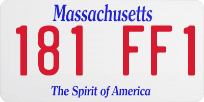 MA license plate 181FF1