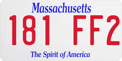 MA license plate 181FF2
