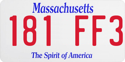 MA license plate 181FF3