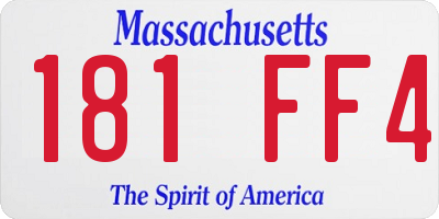 MA license plate 181FF4