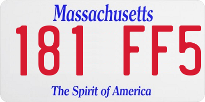 MA license plate 181FF5
