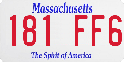 MA license plate 181FF6