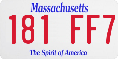 MA license plate 181FF7