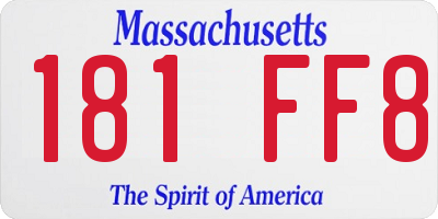 MA license plate 181FF8