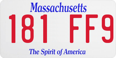 MA license plate 181FF9