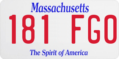 MA license plate 181FG0