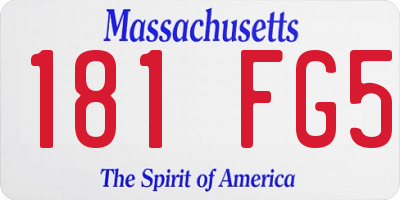 MA license plate 181FG5