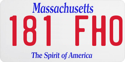 MA license plate 181FH0