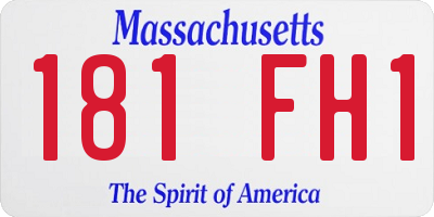 MA license plate 181FH1