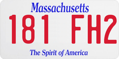 MA license plate 181FH2