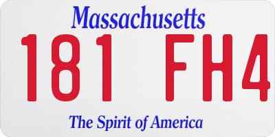 MA license plate 181FH4