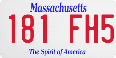 MA license plate 181FH5