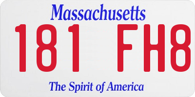 MA license plate 181FH8