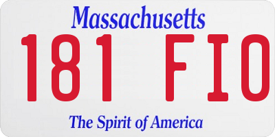 MA license plate 181FI0
