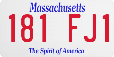 MA license plate 181FJ1