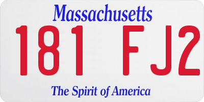 MA license plate 181FJ2