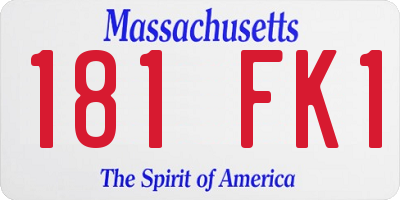 MA license plate 181FK1