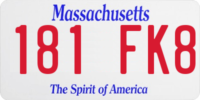 MA license plate 181FK8