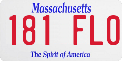 MA license plate 181FL0