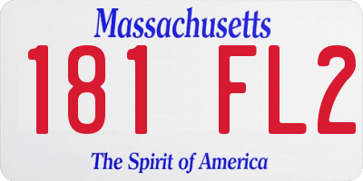 MA license plate 181FL2