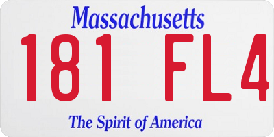 MA license plate 181FL4