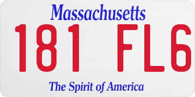 MA license plate 181FL6