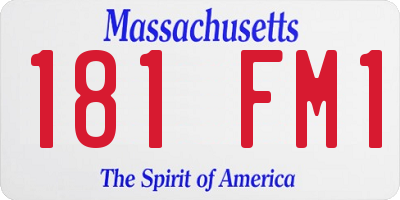 MA license plate 181FM1