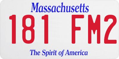 MA license plate 181FM2