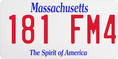 MA license plate 181FM4