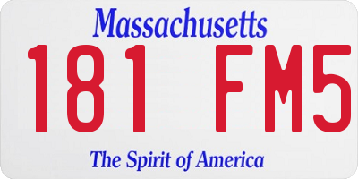 MA license plate 181FM5