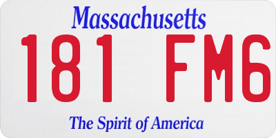 MA license plate 181FM6