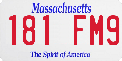 MA license plate 181FM9