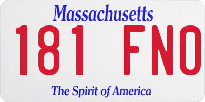 MA license plate 181FN0