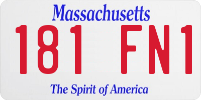 MA license plate 181FN1