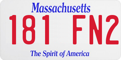 MA license plate 181FN2