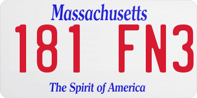 MA license plate 181FN3