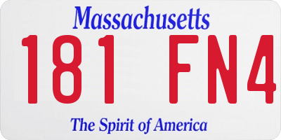MA license plate 181FN4
